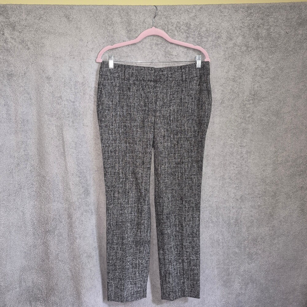 Ann Taylor Size 4 Gray Textured Ankle Pants Polyester Rayon Spandex